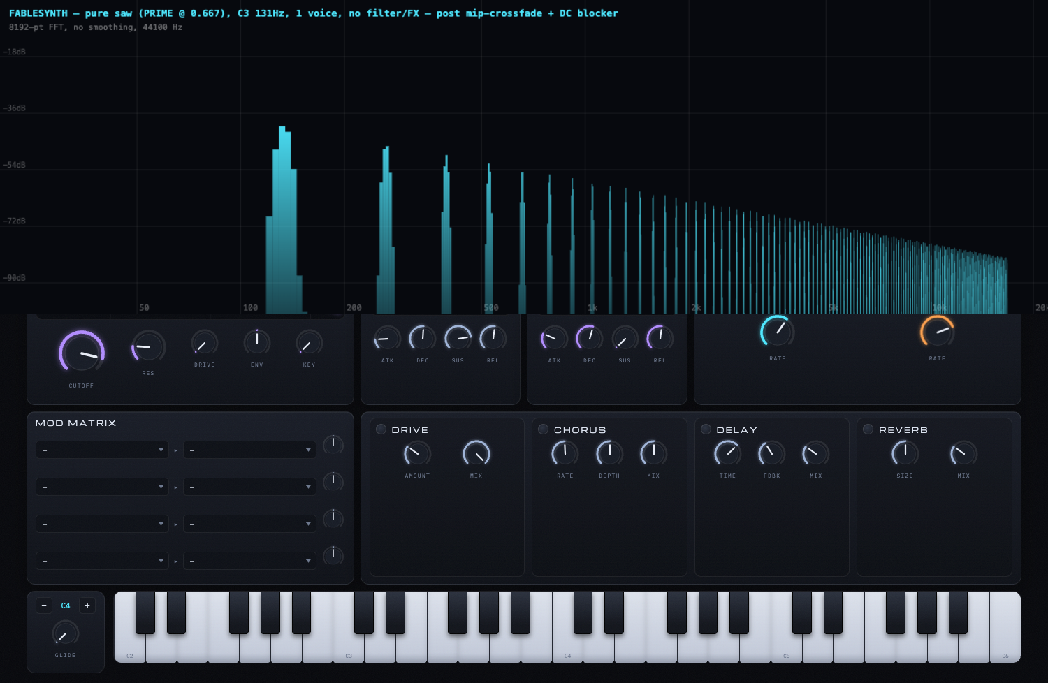 A high note played on FableSynth, clean and even with no digital grit or noise underneath it.